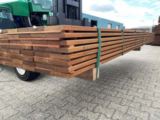 Ca. 80x Guyana Teak Planken Geschaafd, 21x120mm, lengte 245cm